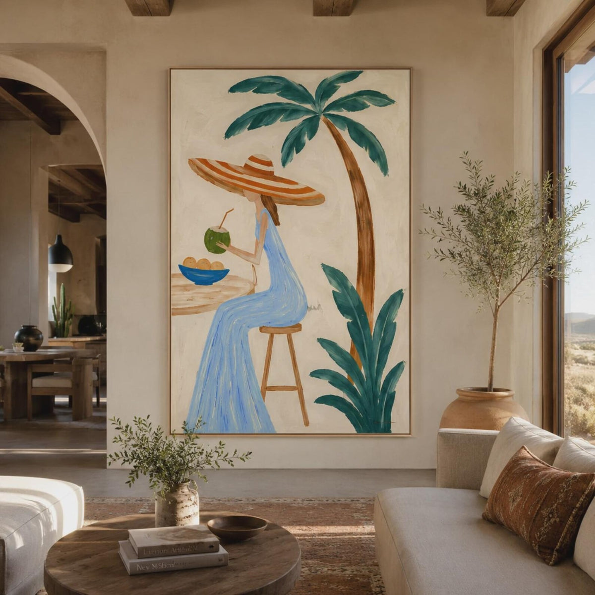 Coastal Muse Hand-Painted Oil Painting#WW023