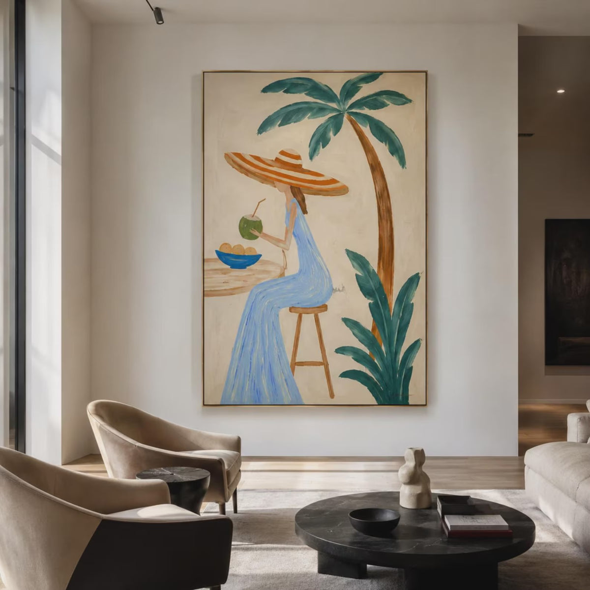 Coastal Muse Hand-Painted Oil Painting#WW023