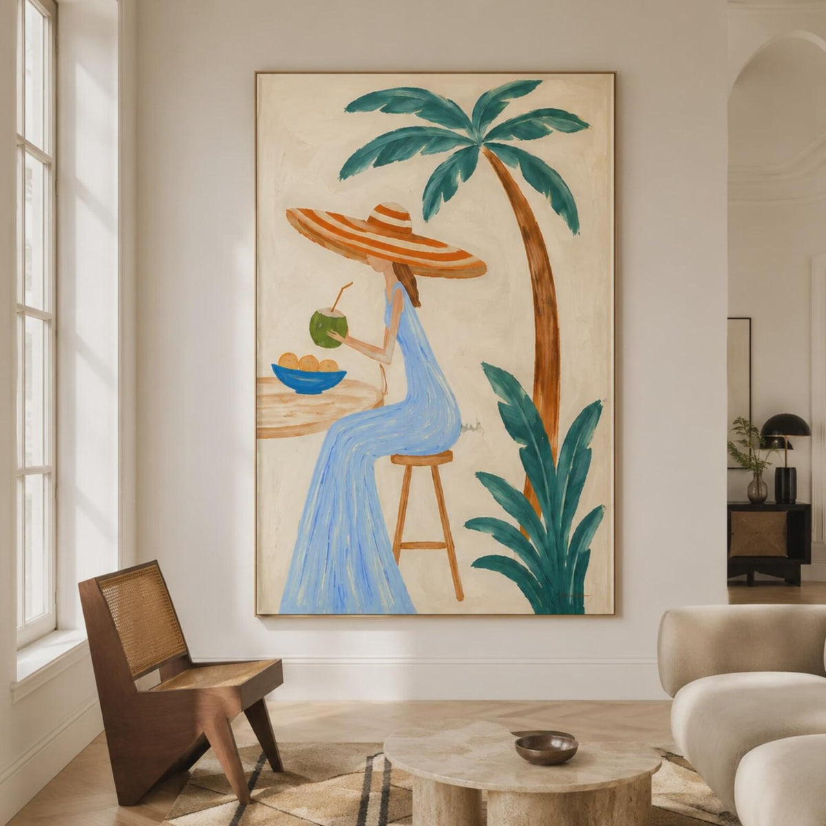 Coastal Muse Hand-Painted Oil Painting#WW023