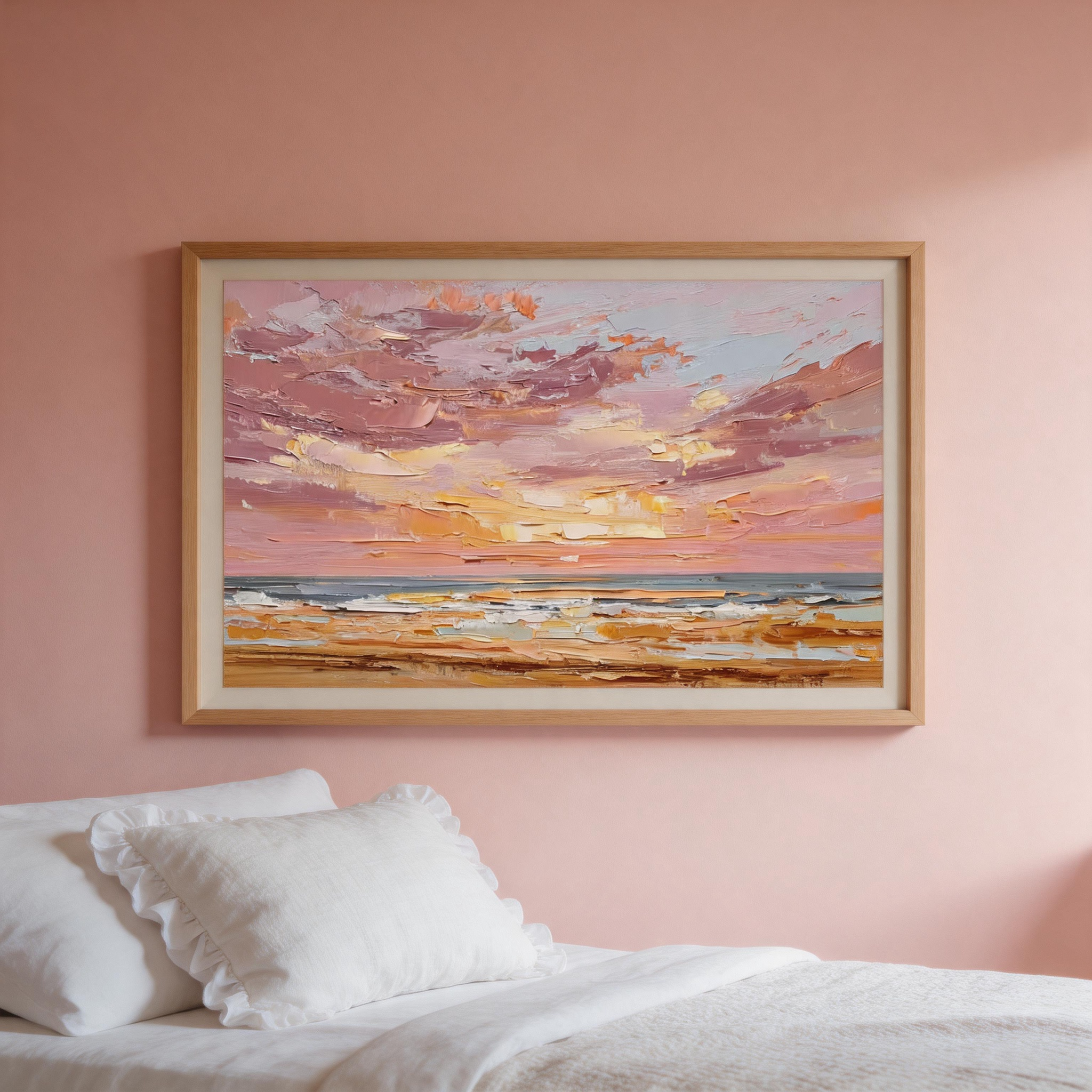 Pastel Beach Sunset Wall Art #BC021