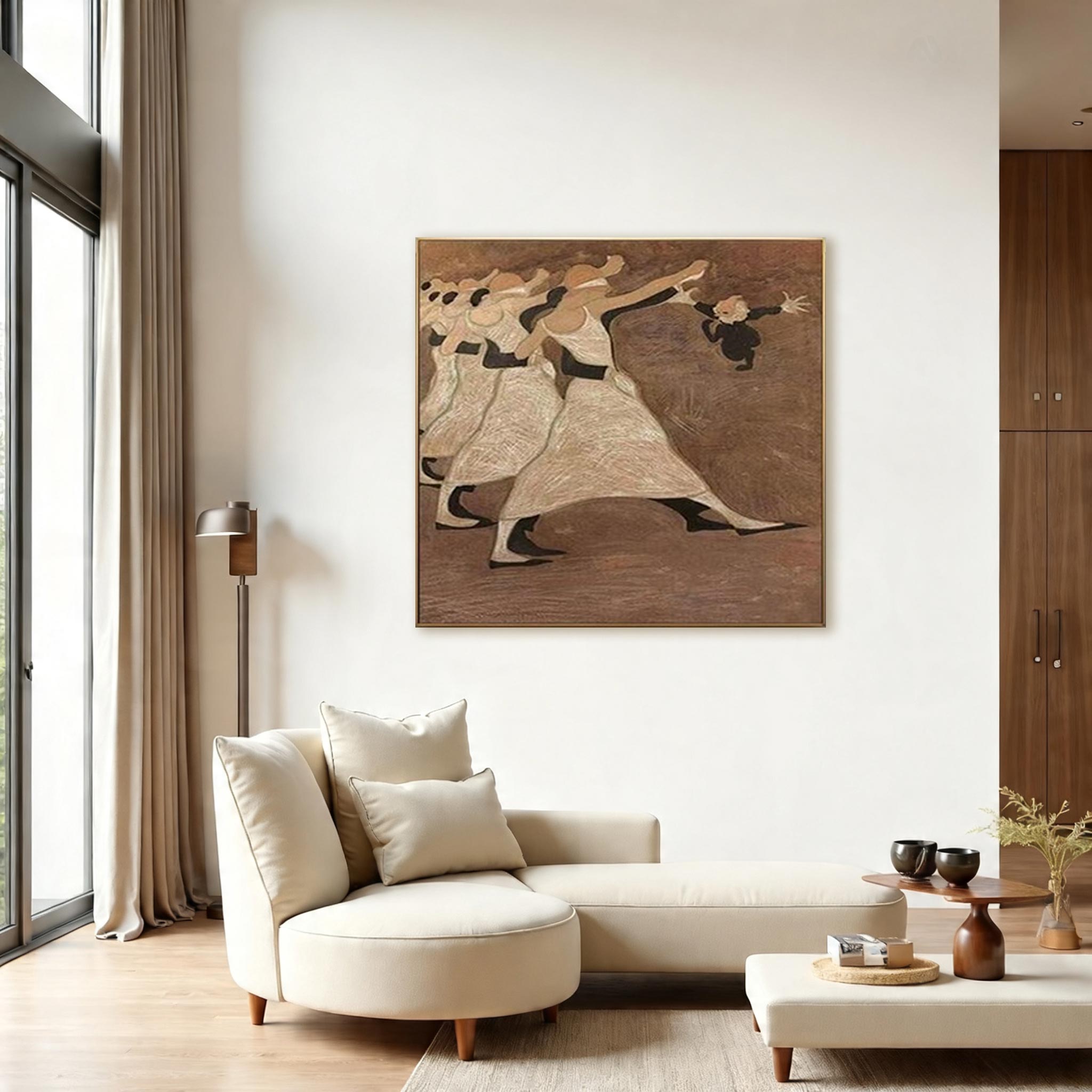Abstract Dancers Wall Art – Modern Figurative Canvas Painting #CP028