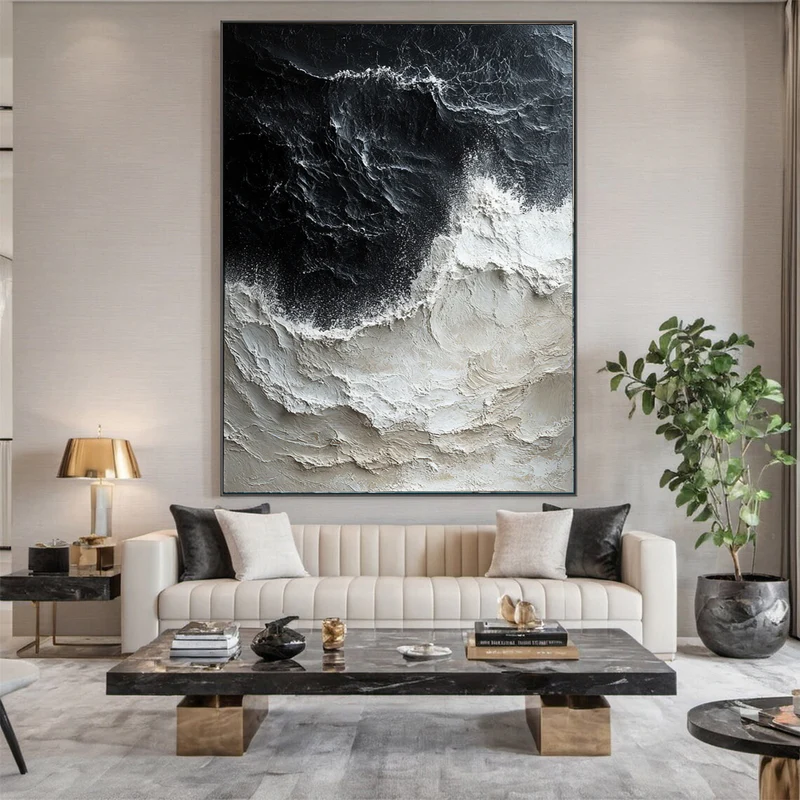 Ocean Wave Art with 3D Textured #WT009