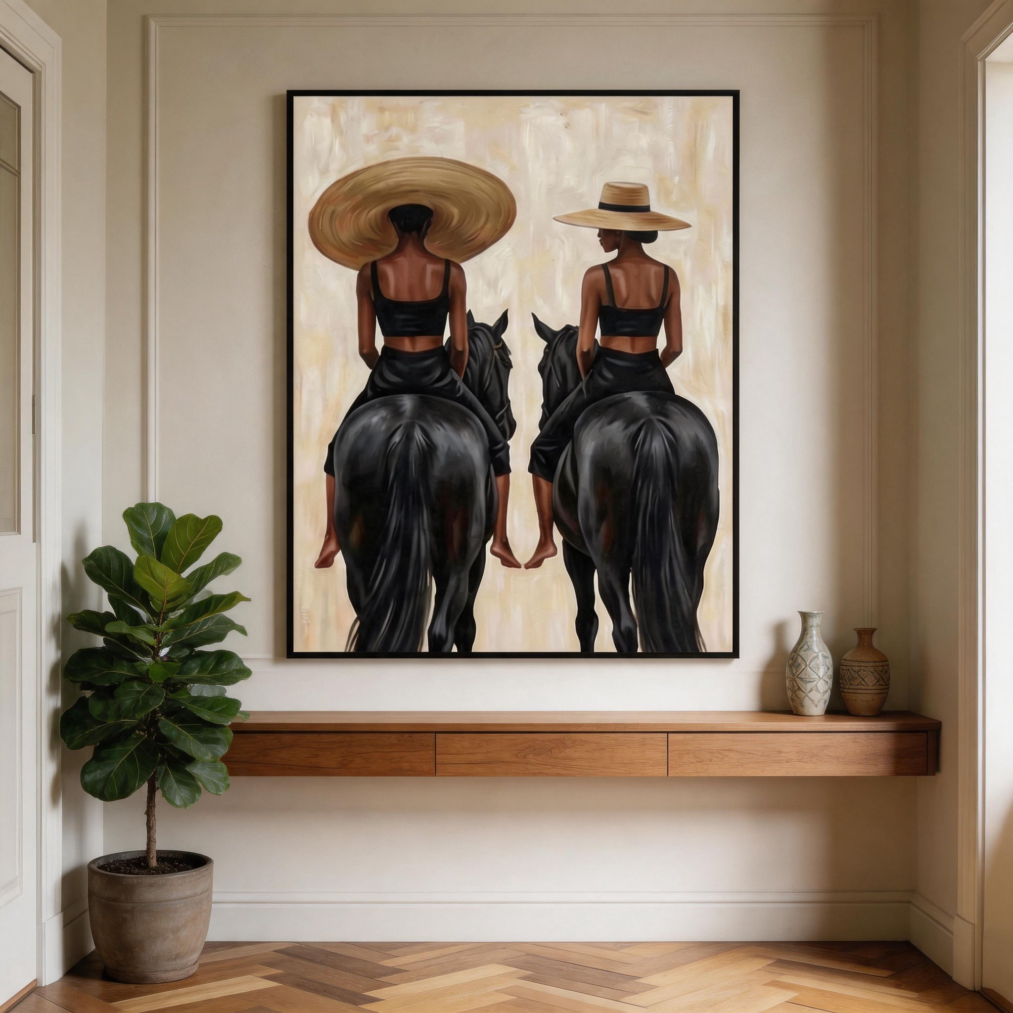 Vintage Americana Art | Golden Saddle Poise GP001