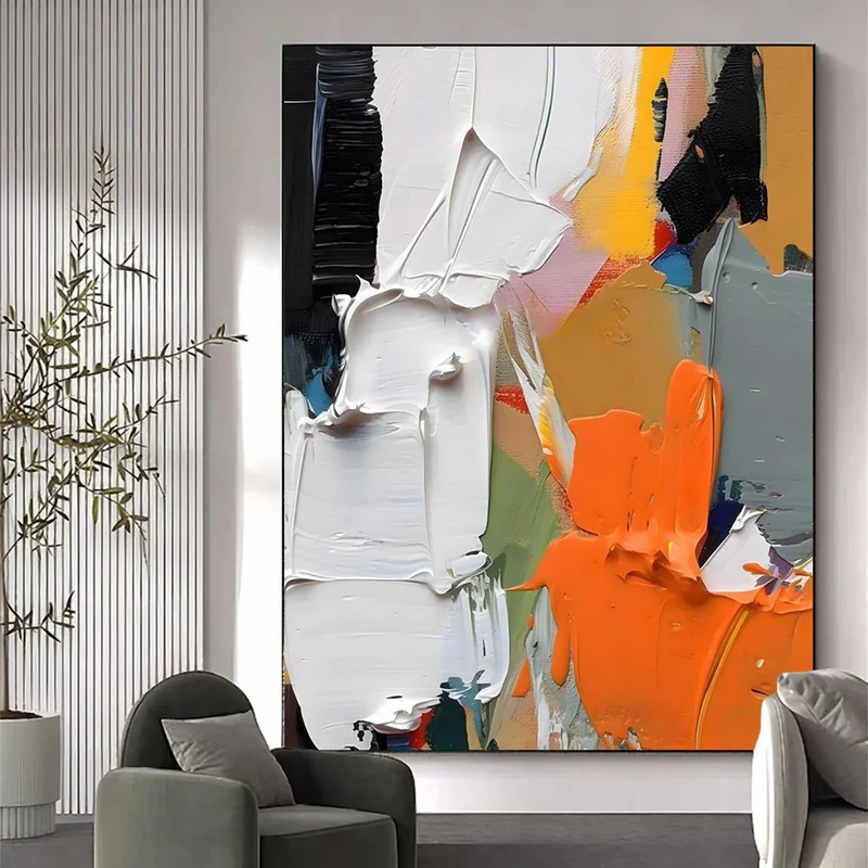 Colorful Abstract Textured Painting Canvas #AT006