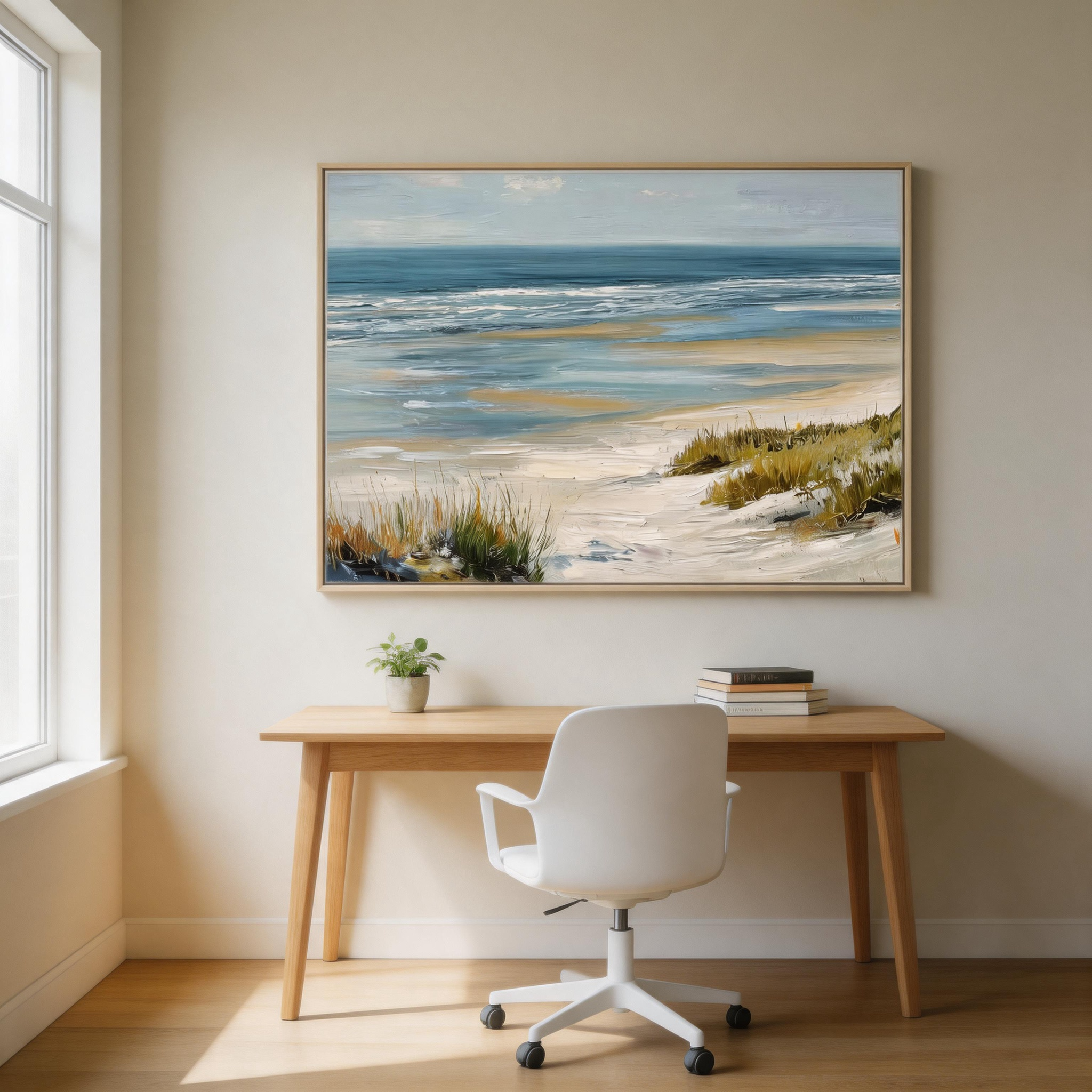 Dune Path — Coastal Landscape Canvas Wall Art with Sea Grass & Ocean View #CP051