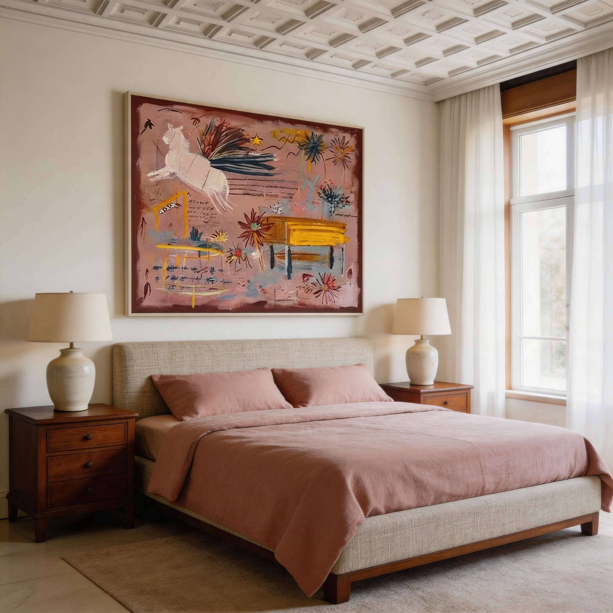 Wild Score — Neo-Expressionist Horse & Piano Canvas Wall Art #HA033