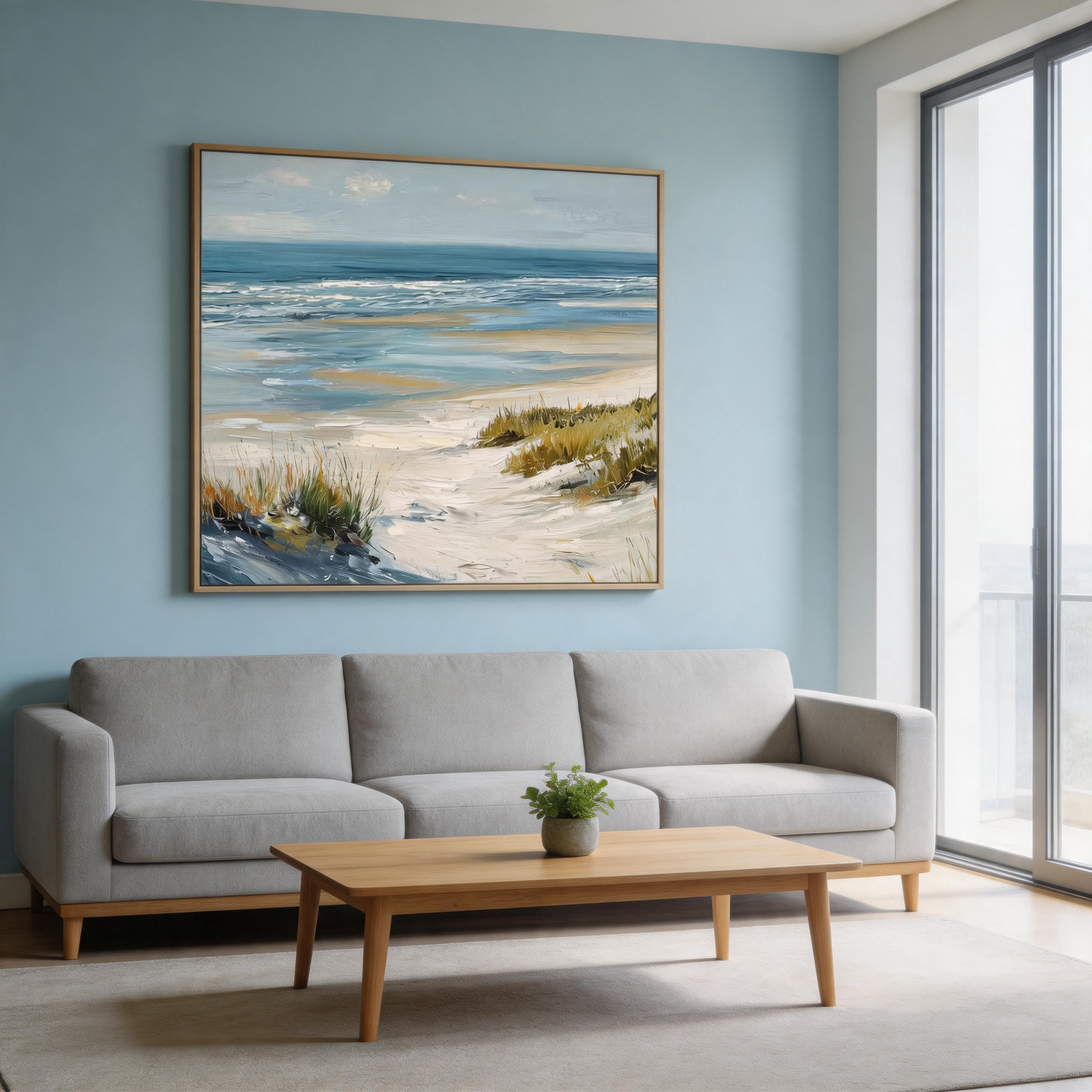 Dune Path — Coastal Landscape Canvas Wall Art with Sea Grass & Ocean View #CP051