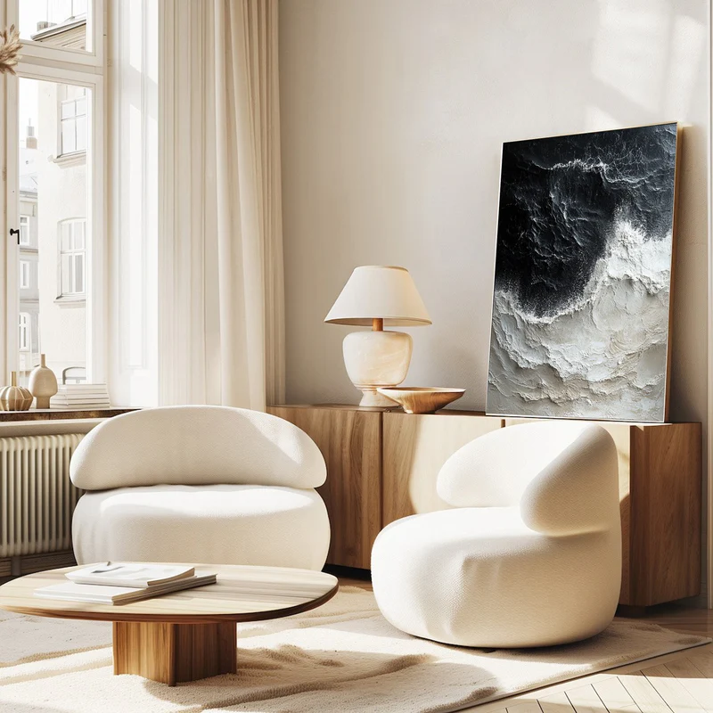 Ocean Wave Art with 3D Textured #WT009