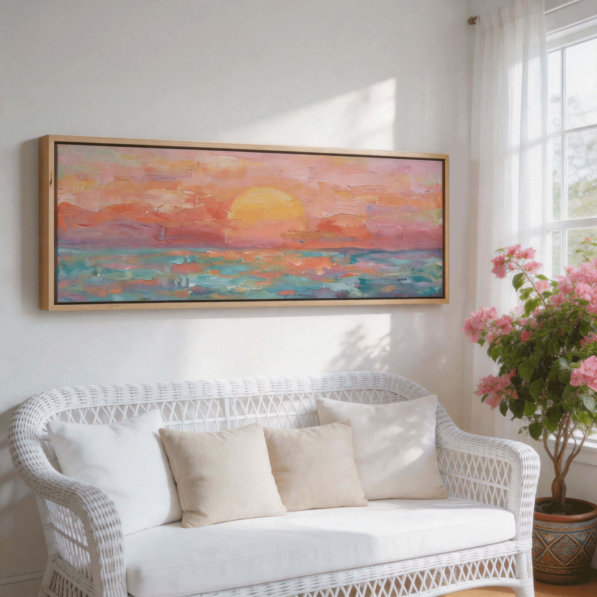 Pastel Ocean Sunset Wall Art #BC023