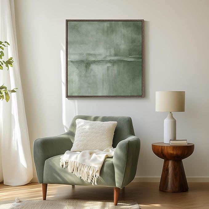 Minimalist All Green Abstract Painting #SO015