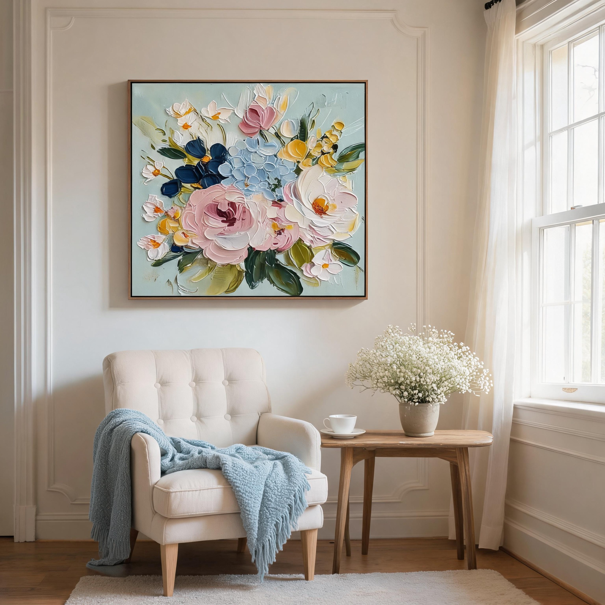 Pastel Garden Bouquet Wall Art #FL018