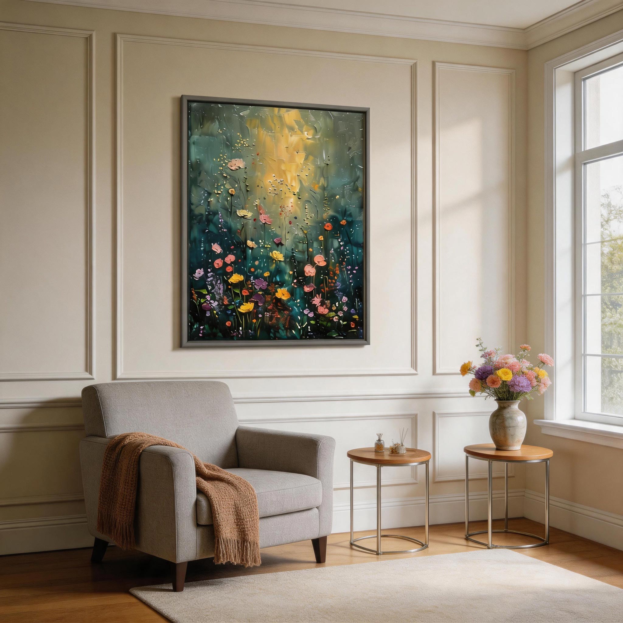 Moody Wildflower Meadow Wall Art #FL010