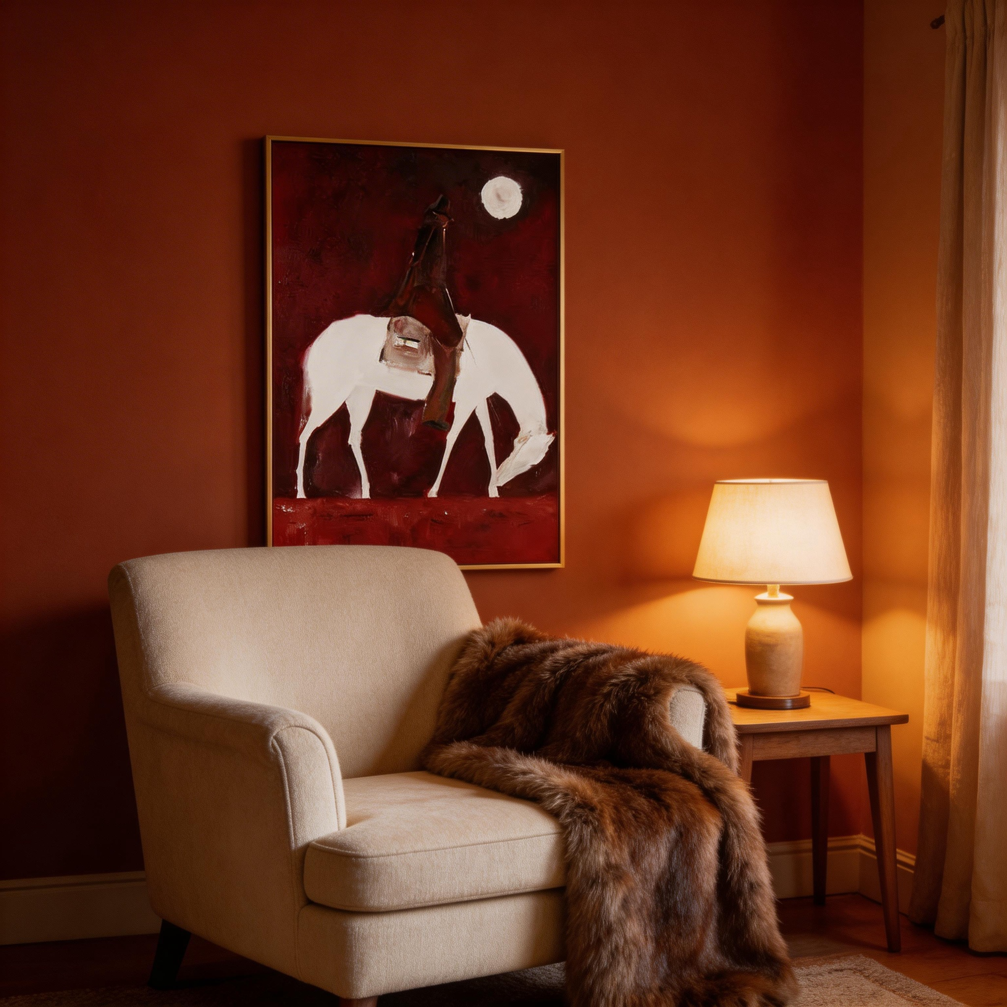 Abstract Horse Rider Canvas Wall Art #HA016