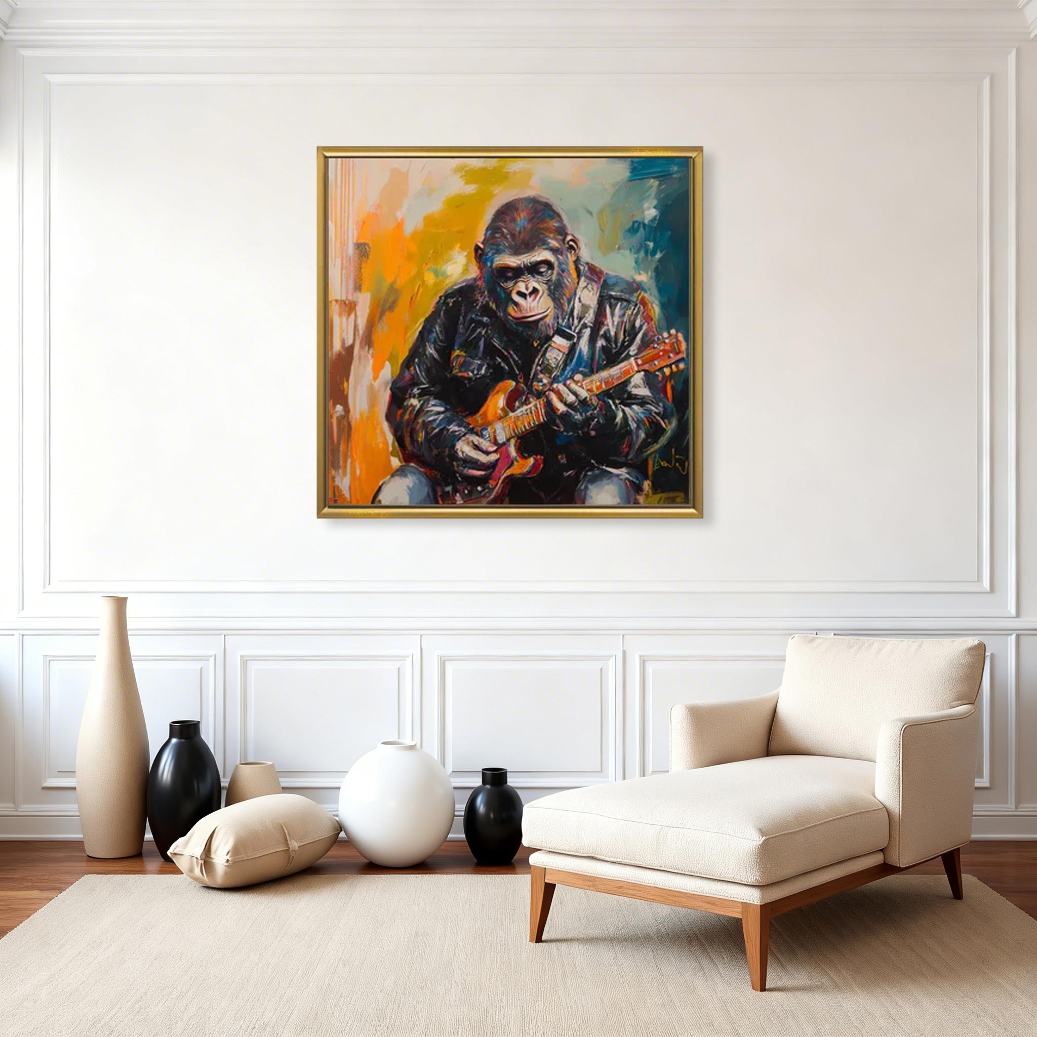 Rockstar Gorilla Canvas Painting #CP006