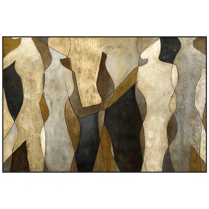 Golden Forms — Abstract Figurative Body Canvas Wall Art in Earth & Gold #BA003