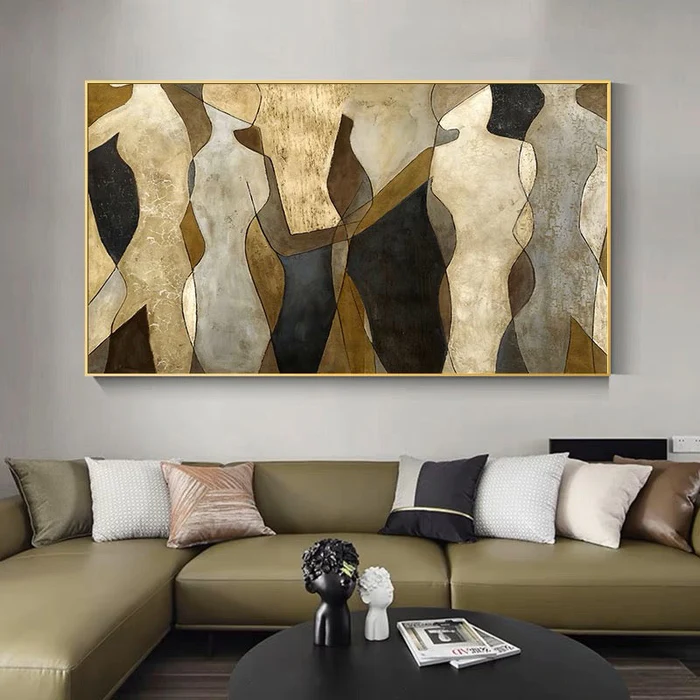 Golden Forms — Abstract Figurative Body Canvas Wall Art in Earth & Gold #BA003