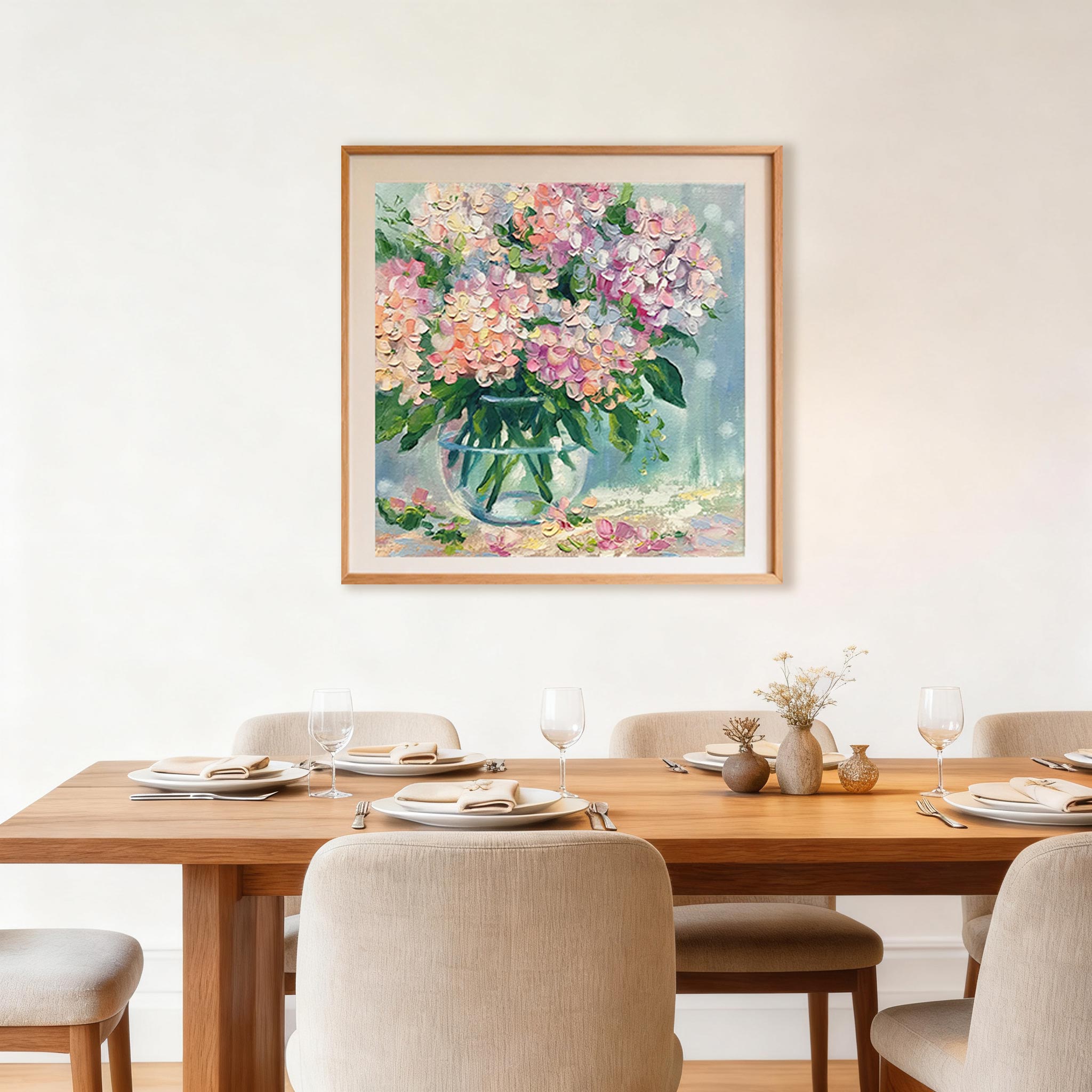 Pastel Hydrangea Bouquet Wall Art #FL004