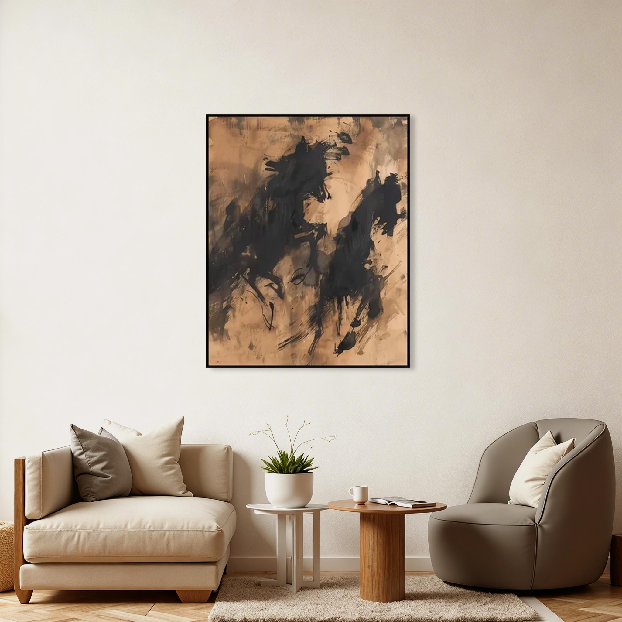 Abstract Running Horse Wall Art Canvas Painting #HA008