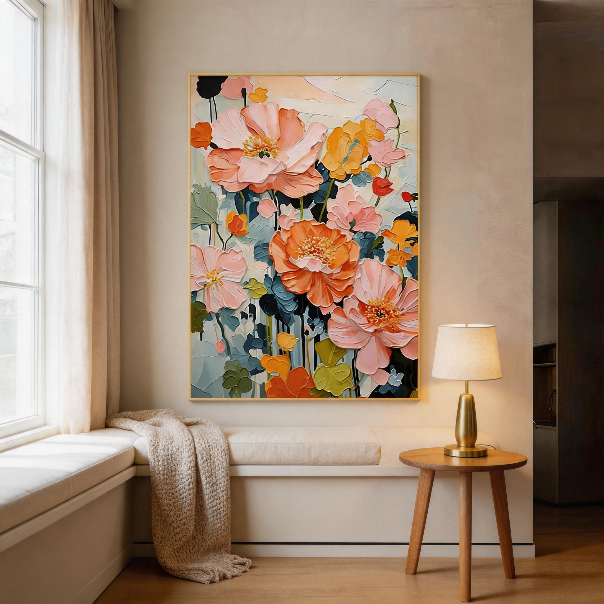 Coral Bloom Garden Wall Art #FL006