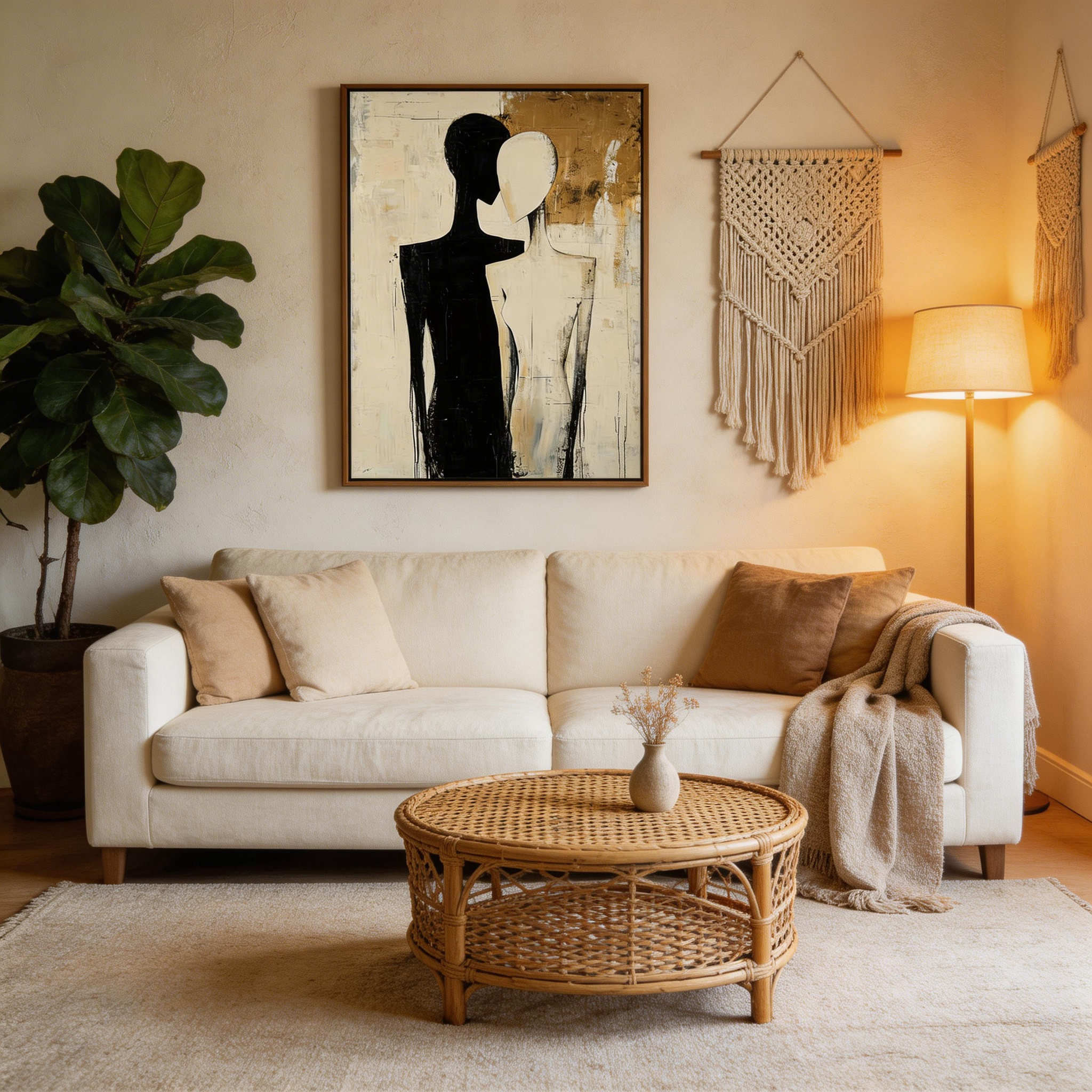 Abstract Couple Silhouette Wall Art#MA023