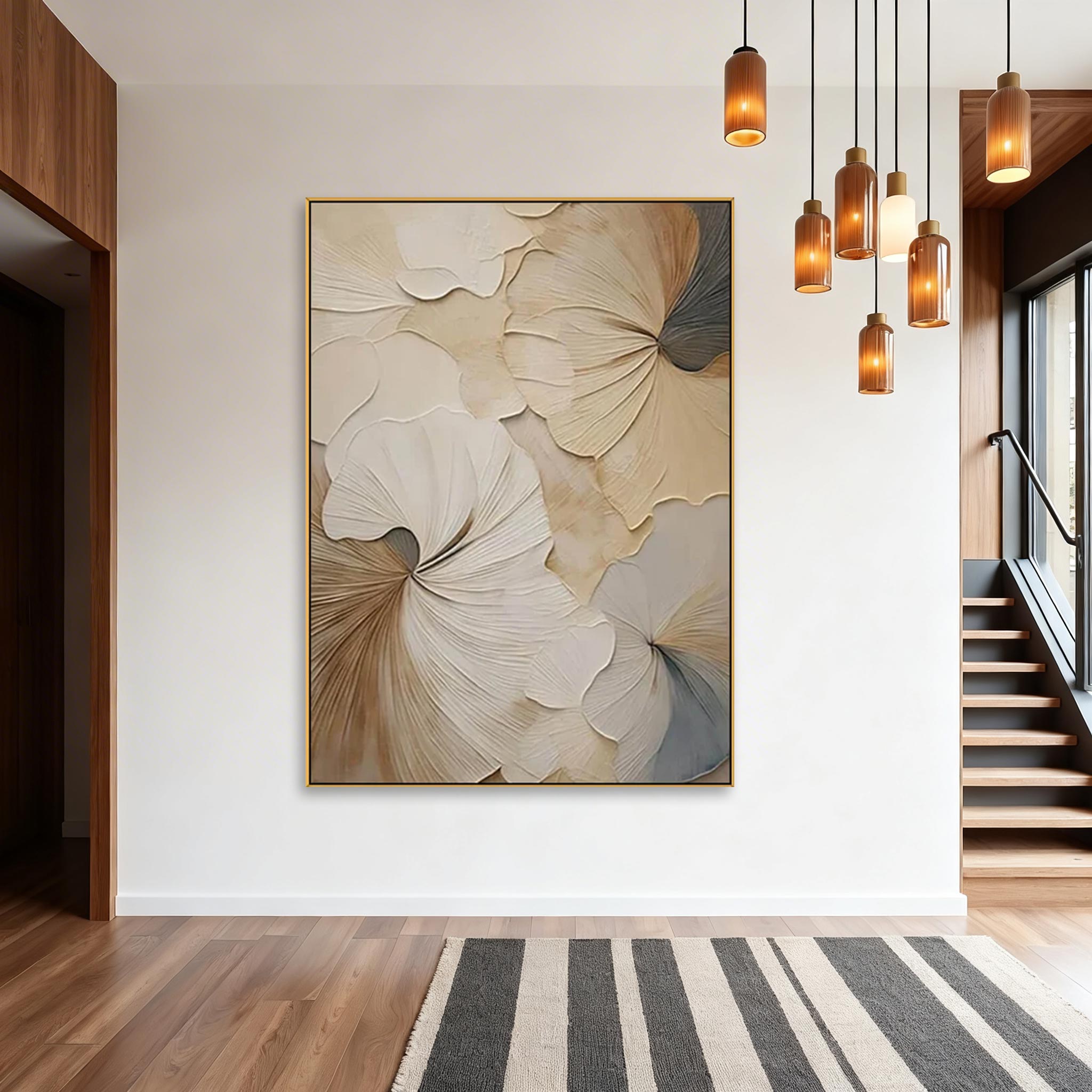 Minimalist Ginkgo Canvas Art #MA012