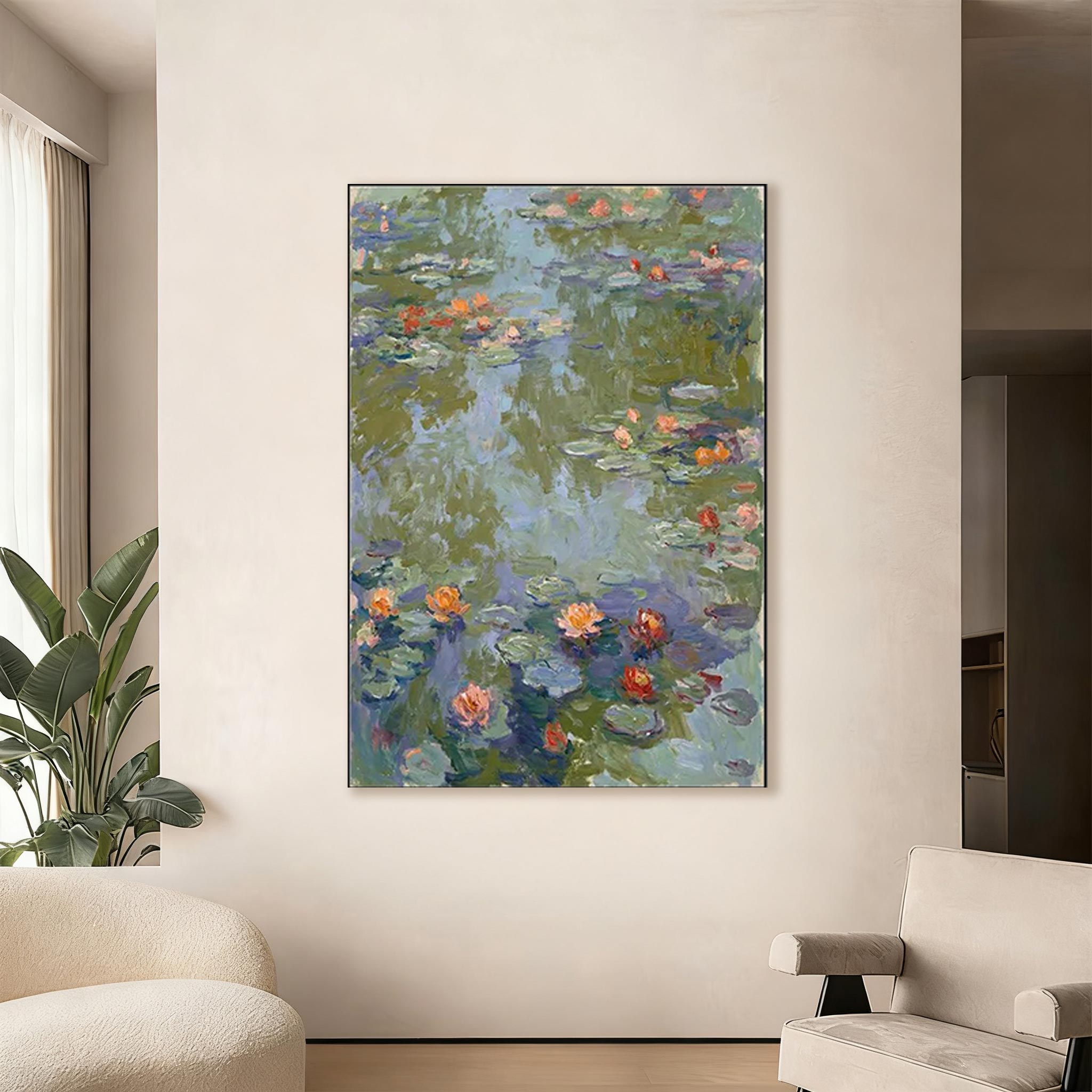 Water Lily Pond Wall Art #FL005