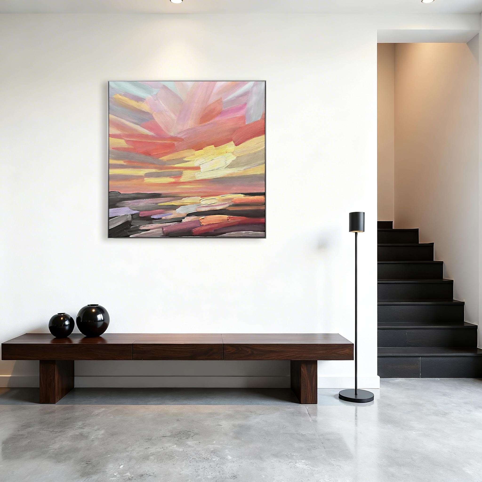 Abstract Sunset Painting for Living Room #CP014