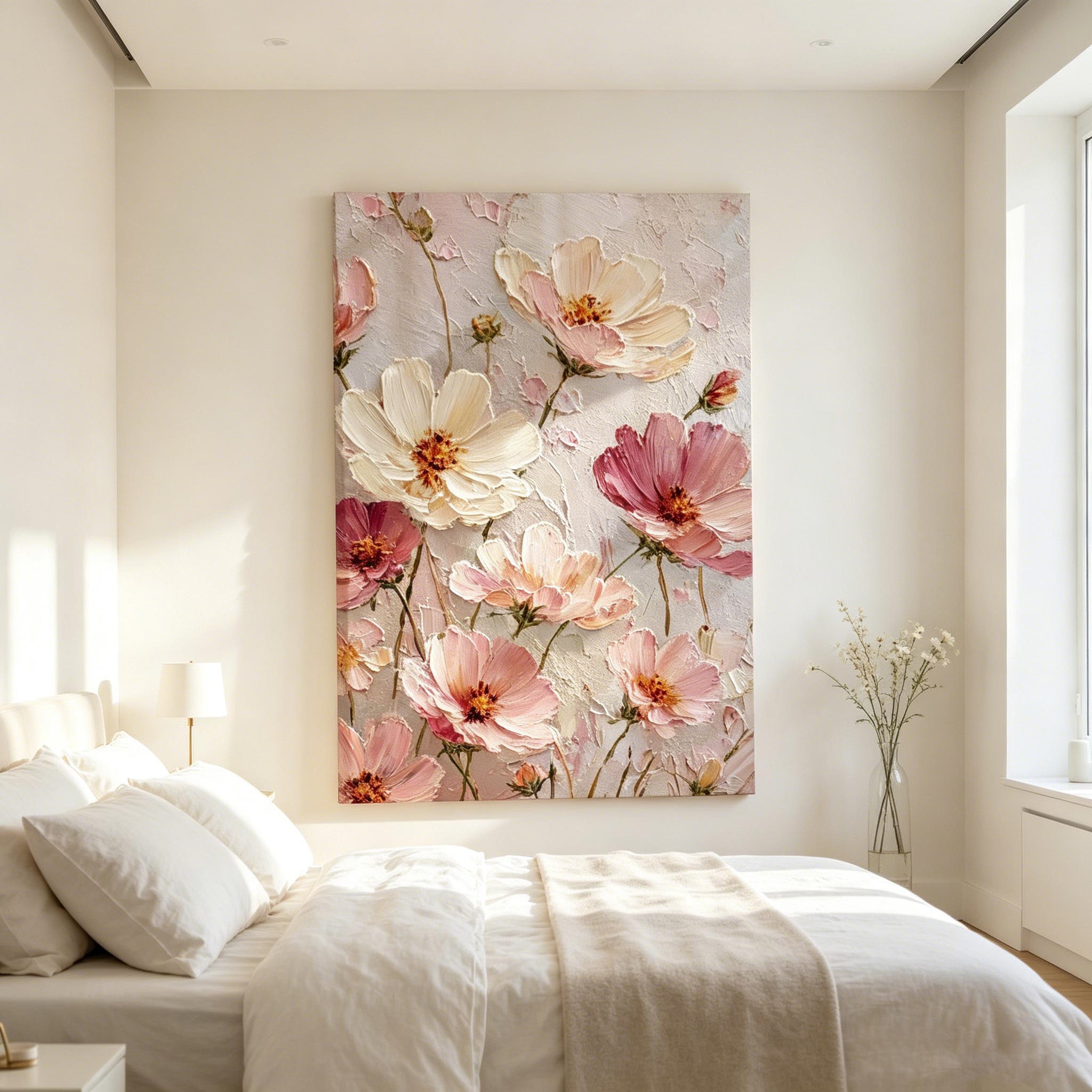 Soft Blush Cosmos Wall Art #FL013