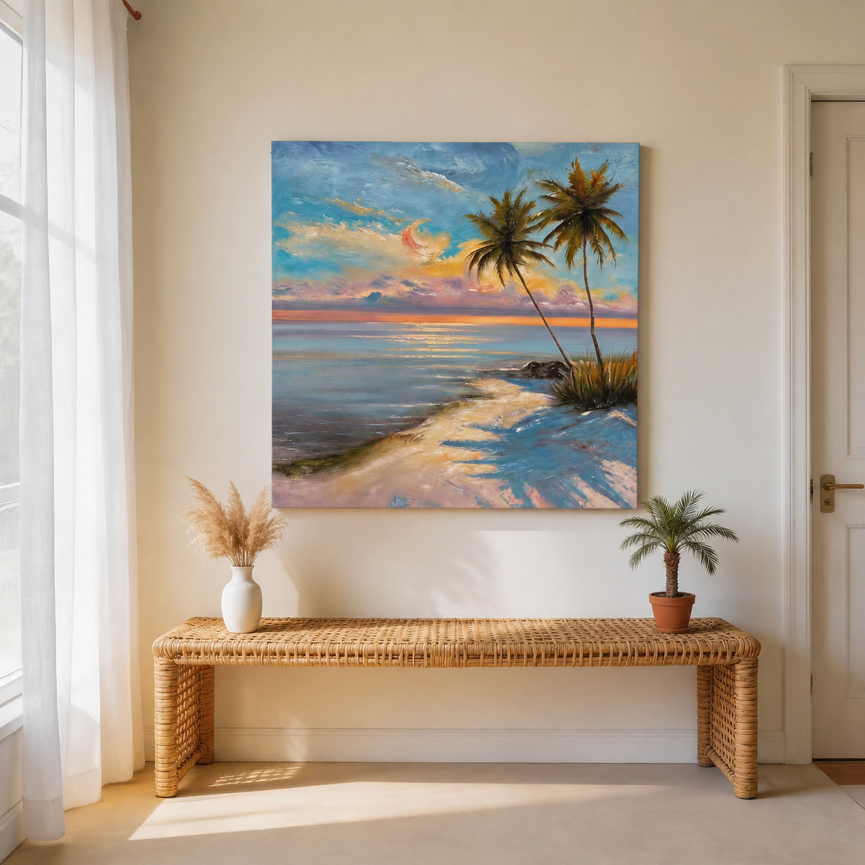 Coastal Palm Tree Wall Art #BC018