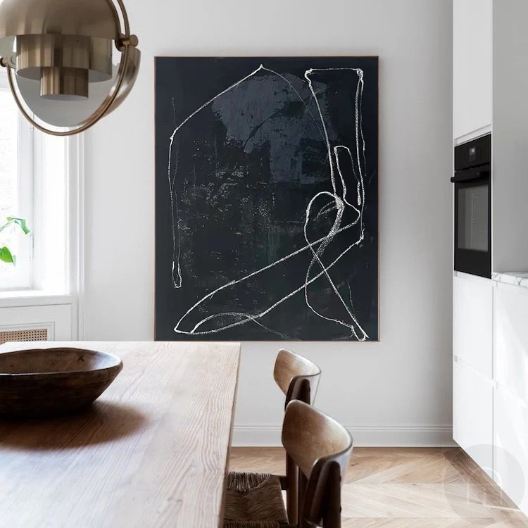 Black Abstract Painting #BT008