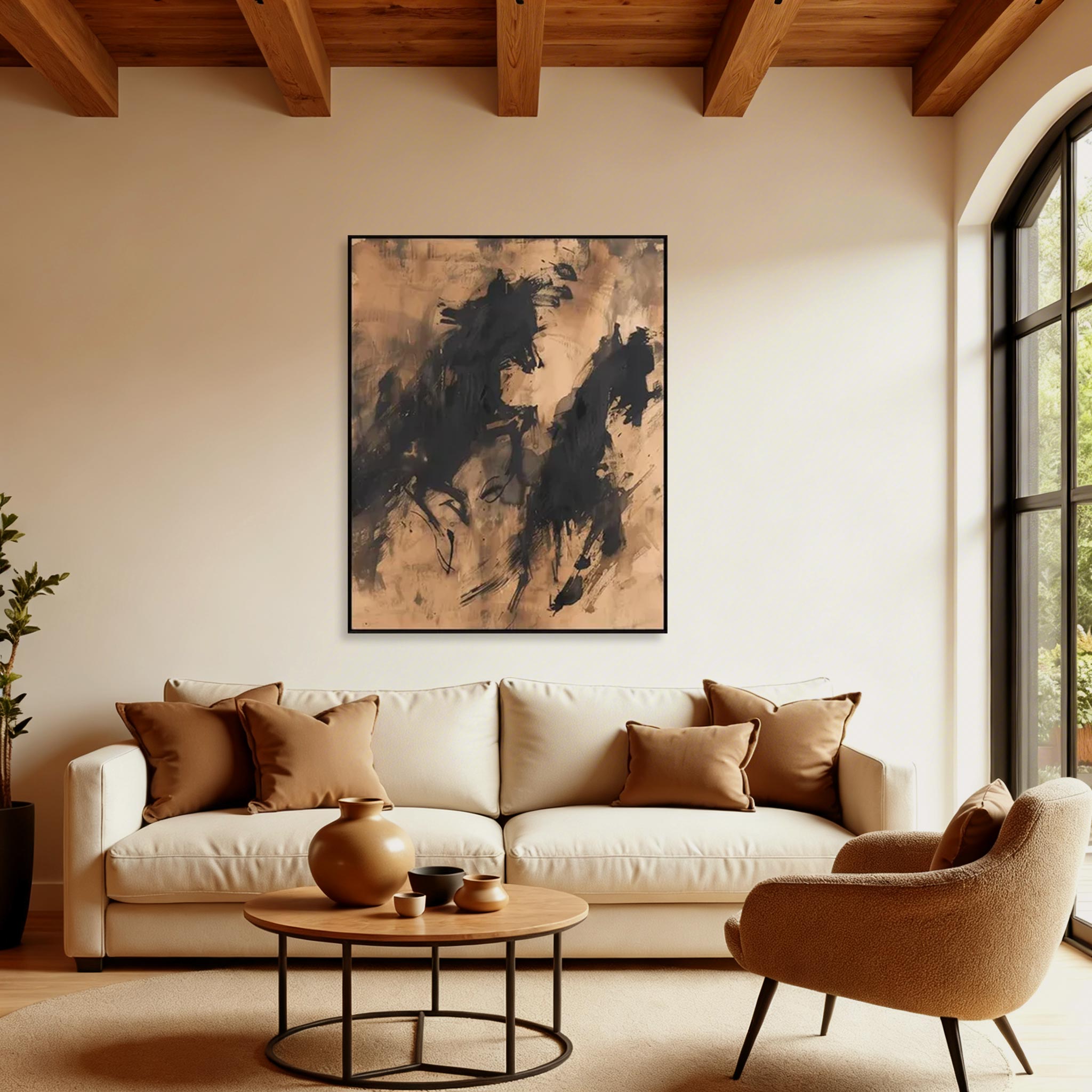 Abstract Running Horse Wall Art Canvas Painting #HA008