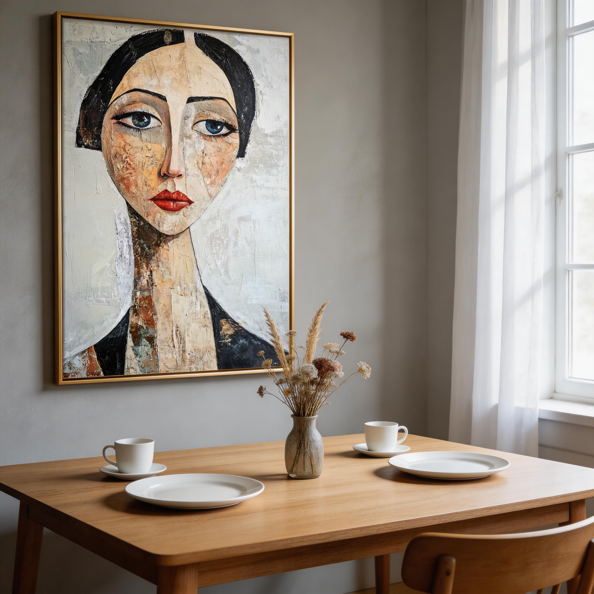 Abstract Woman Portrait Oil Painting Wall Art #MA022