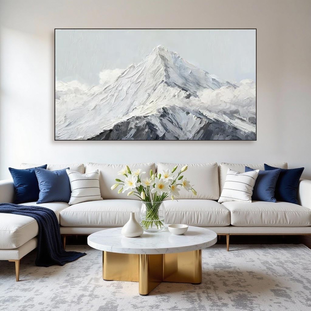 Design Hand drawn Layered Texture Mountain Wall Art #MA001