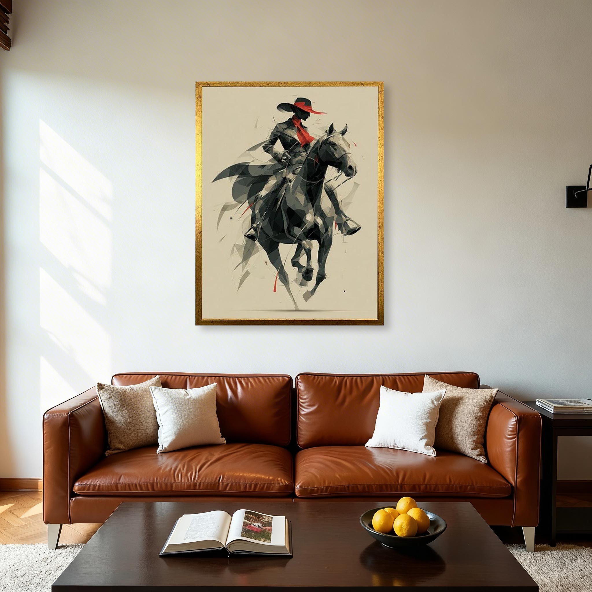 Modern Abstract Horse Rider Canvas Wall Art #HA017