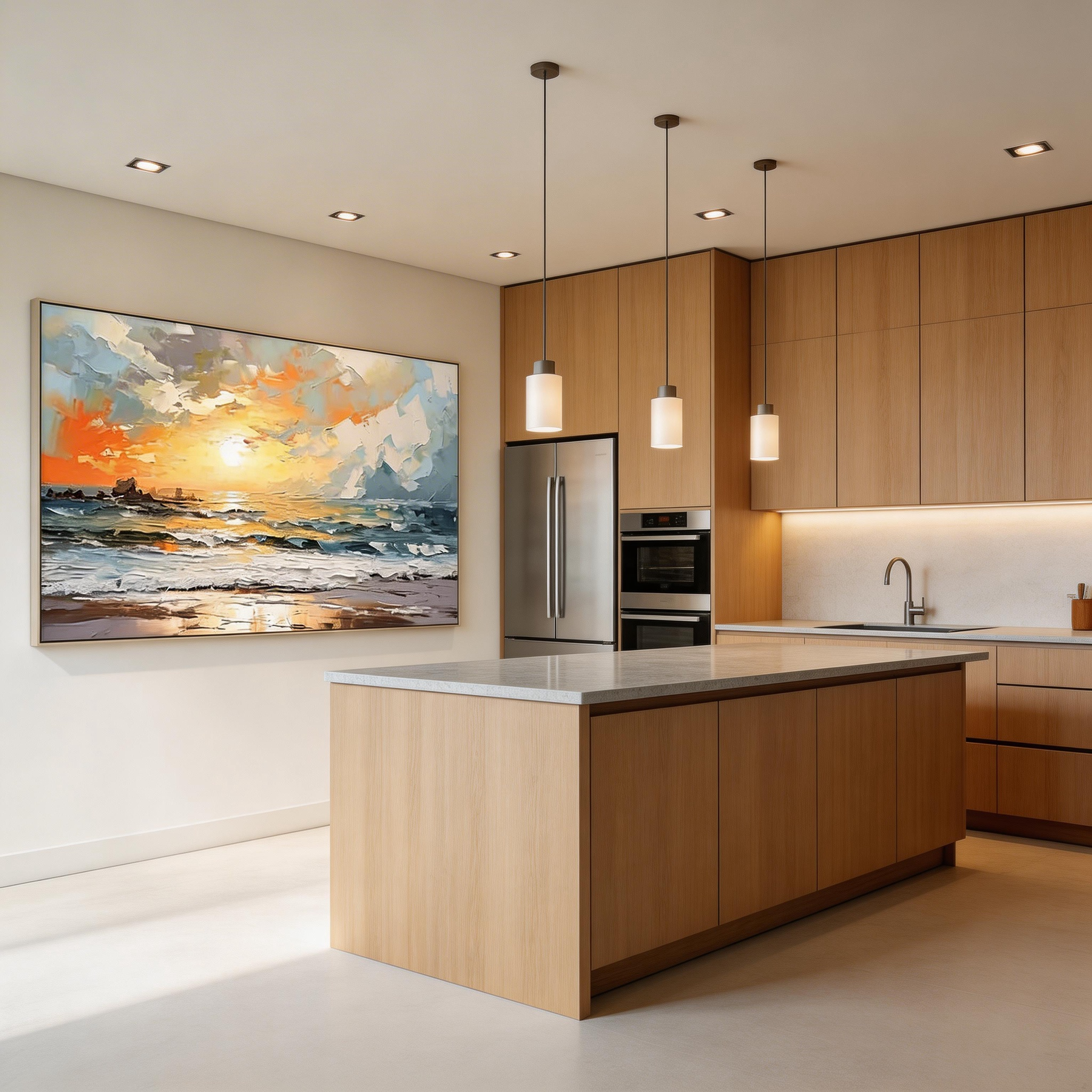 Sunset Beach Canvas Wall Art #SO300