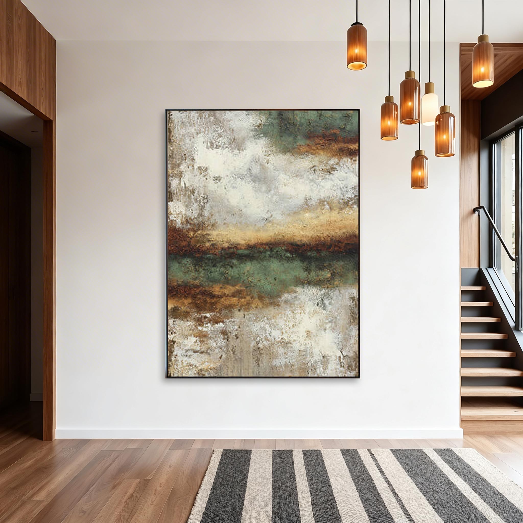 Earth Tone Abstract Landscape Wall Art #MA016