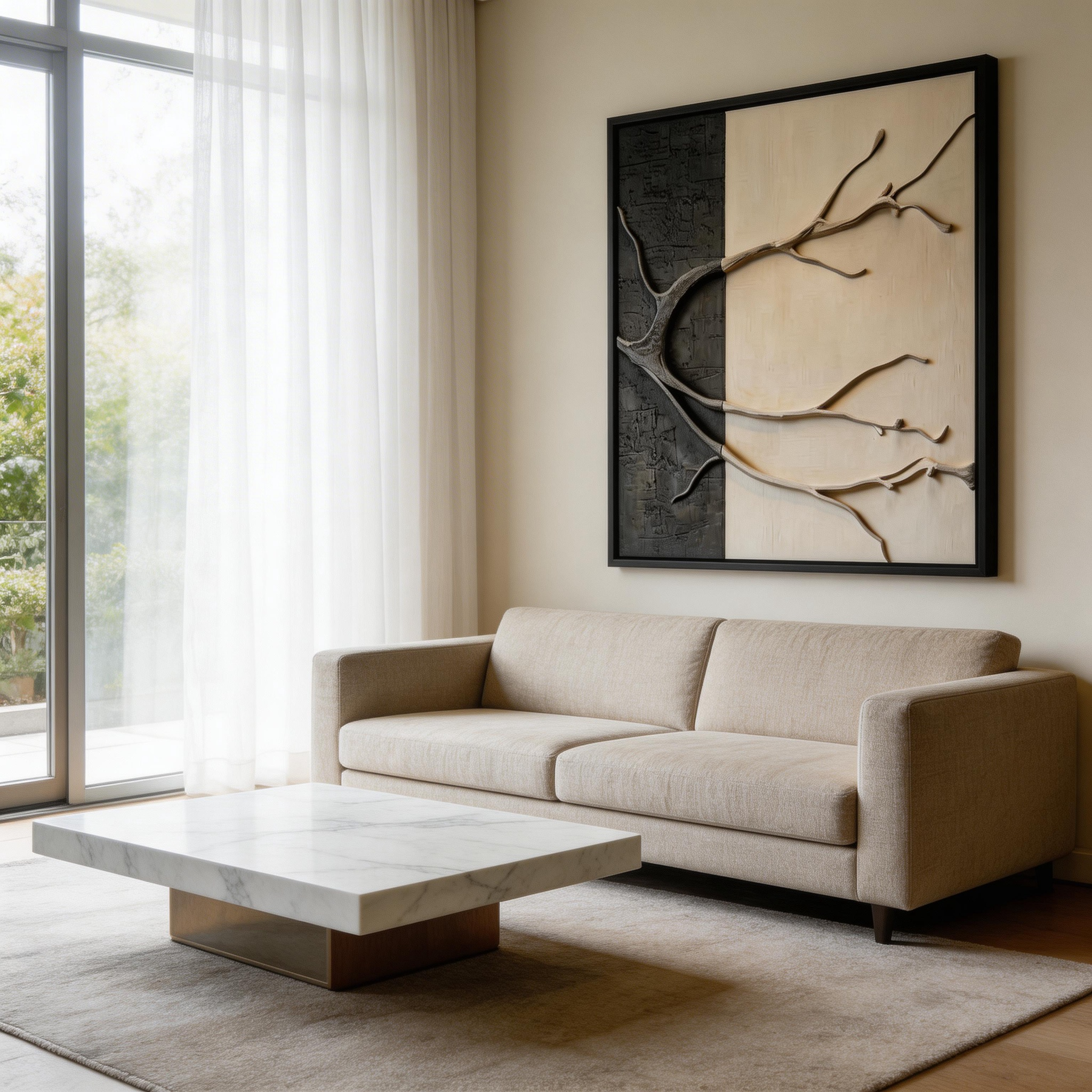 Abstract Tree Branch Wall Art – Modern Minimalist Nature Canvas #MA024