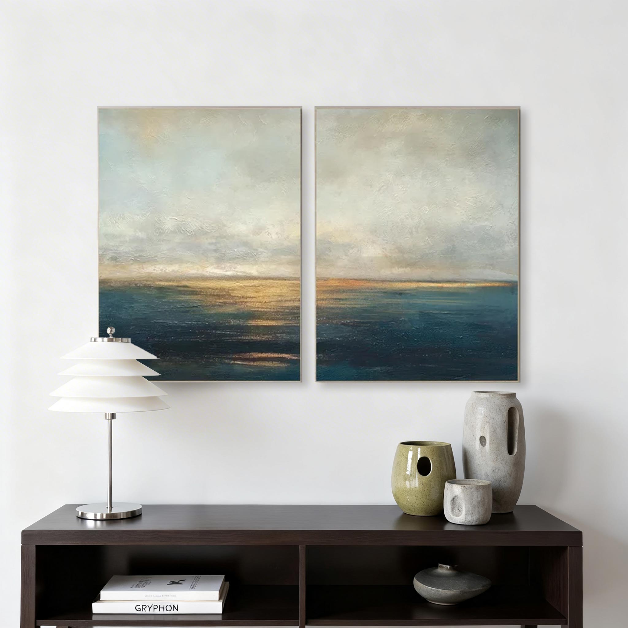 Abstract Ocean Canvas Wall Art Set of 2 #CP004