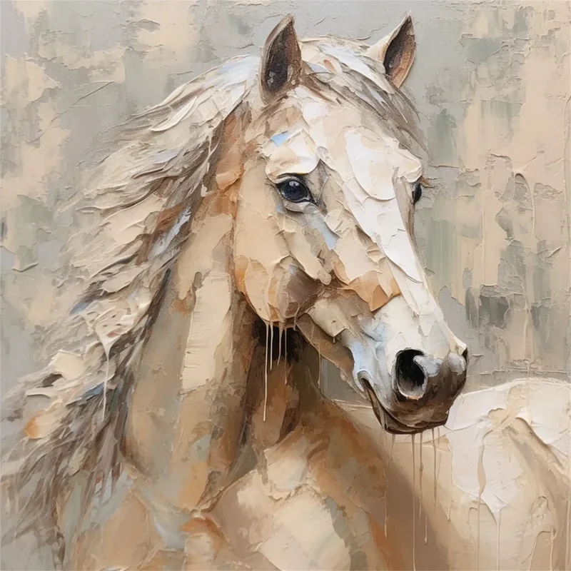 Abstract Animal Art Horse Texture Wall Art #AT014