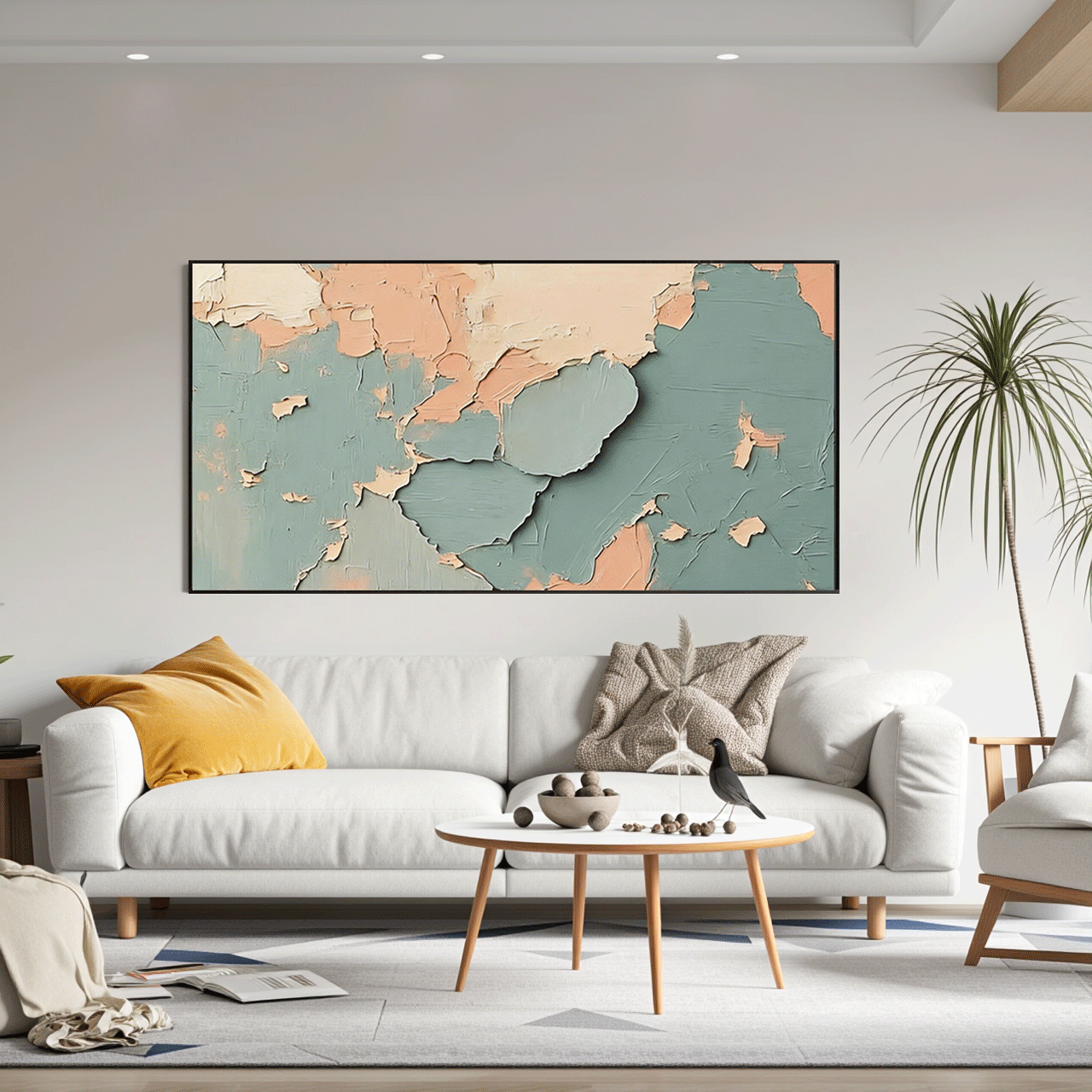 Modern Abstract Wall Art Beige Color Scheme #AB011