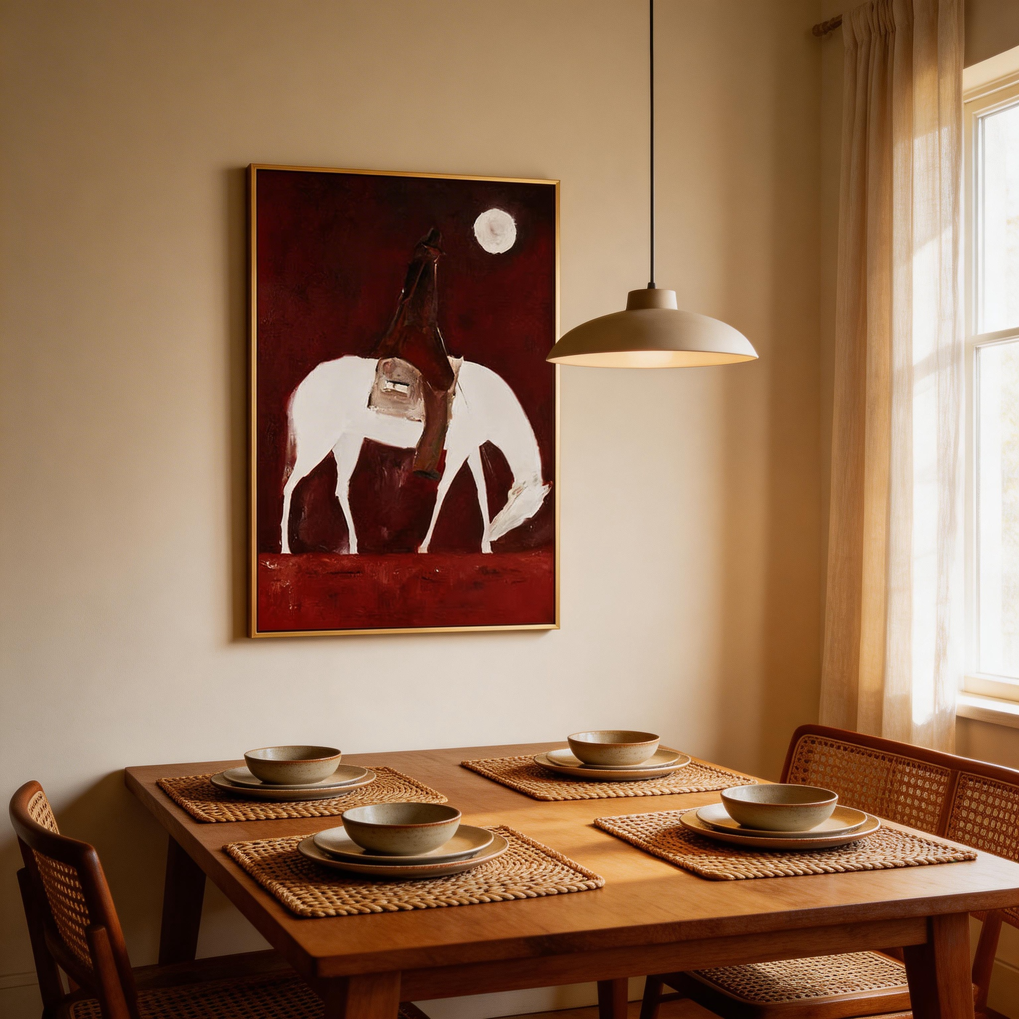 Abstract Horse Rider Canvas Wall Art #HA016