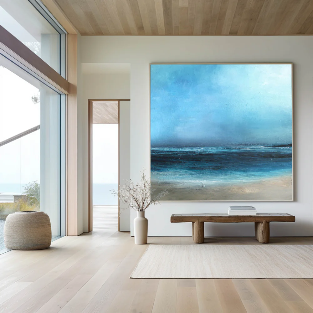 Blue Textured Minimalist Wall Art #BL004