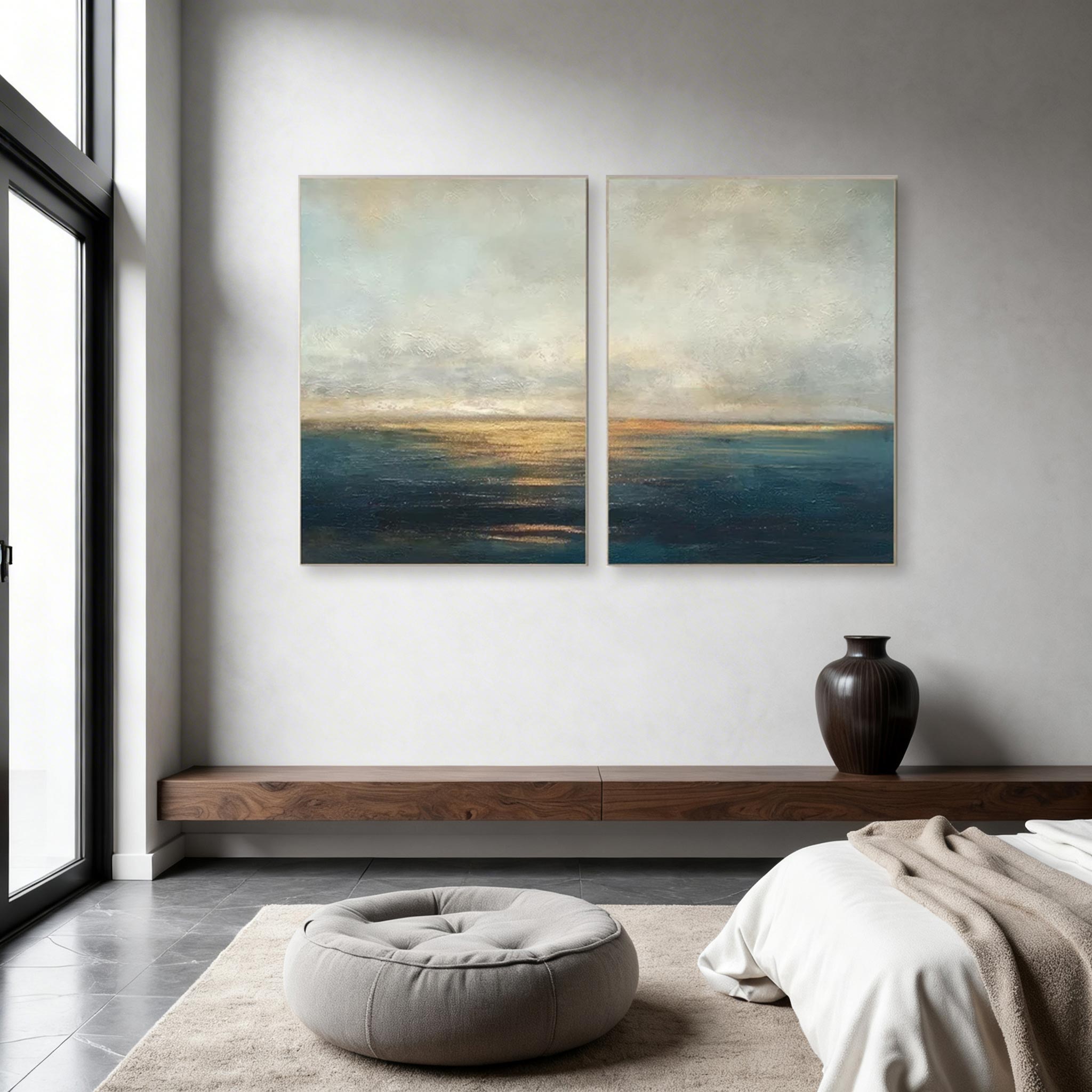 Abstract Ocean Canvas Wall Art Set of 2 #CP004