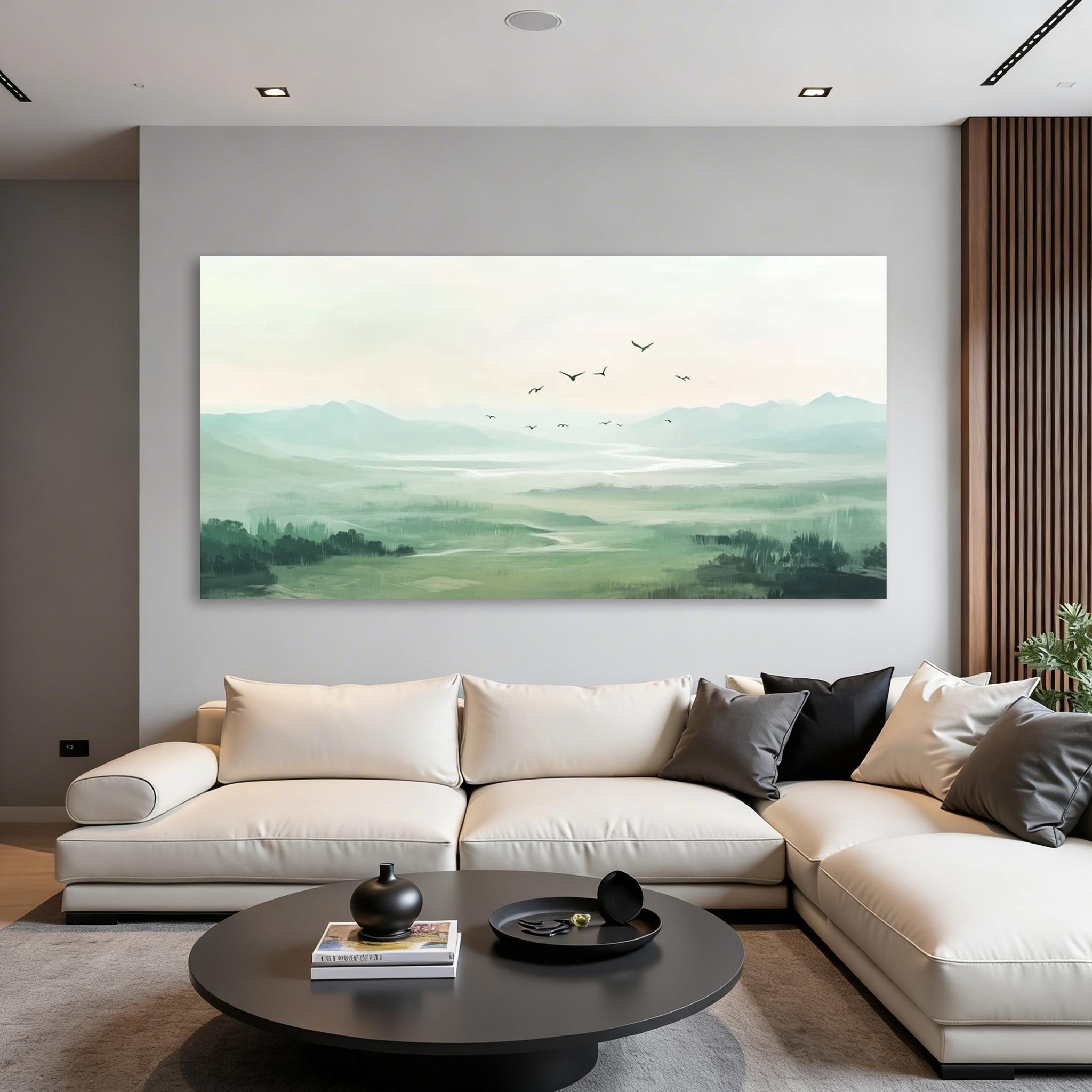 Minimal Green Landscape Wall Art #MA005