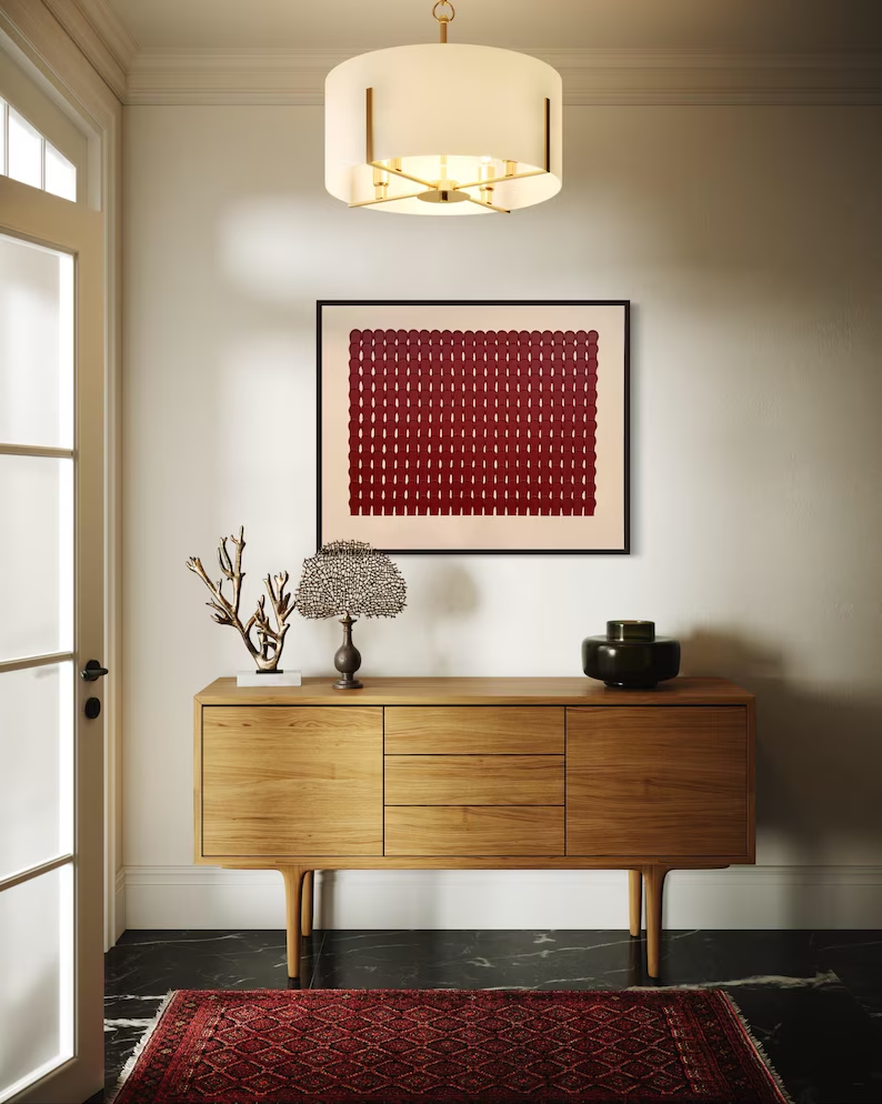Minimalist Red Geometric Wall Art – Abstract Modern Canvas #MA027