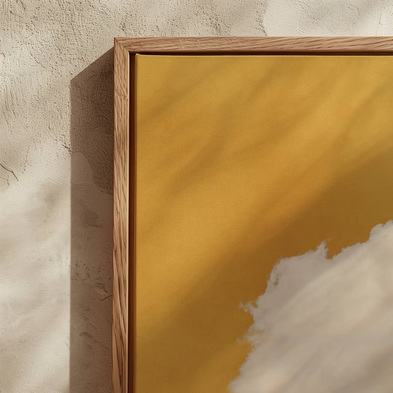 Golden Sky Cloud Canvas Wall Art — Minimalist Oil Painting  #PP003