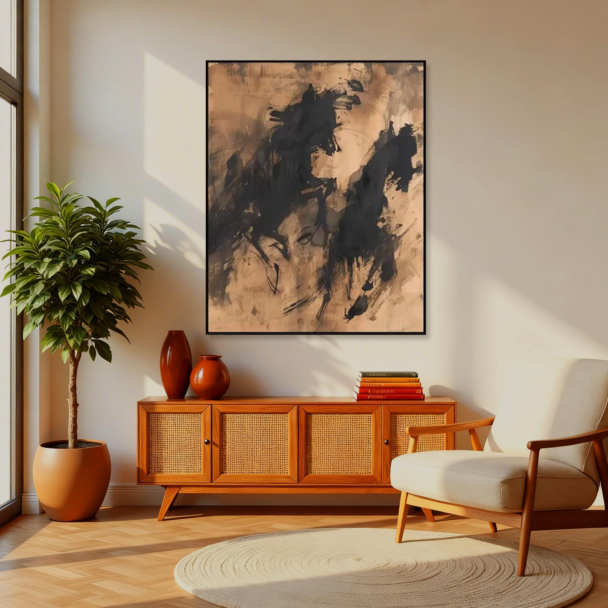 Abstract Running Horses Wall Art #HA007