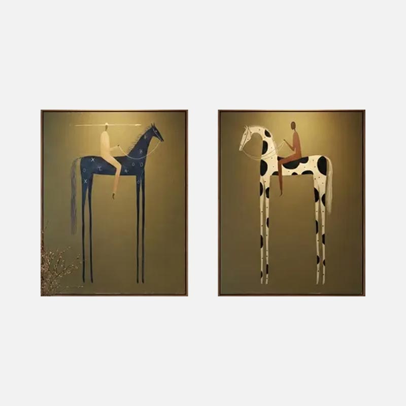 Modern Horse Rider Wall Art Set of 2 #HA006