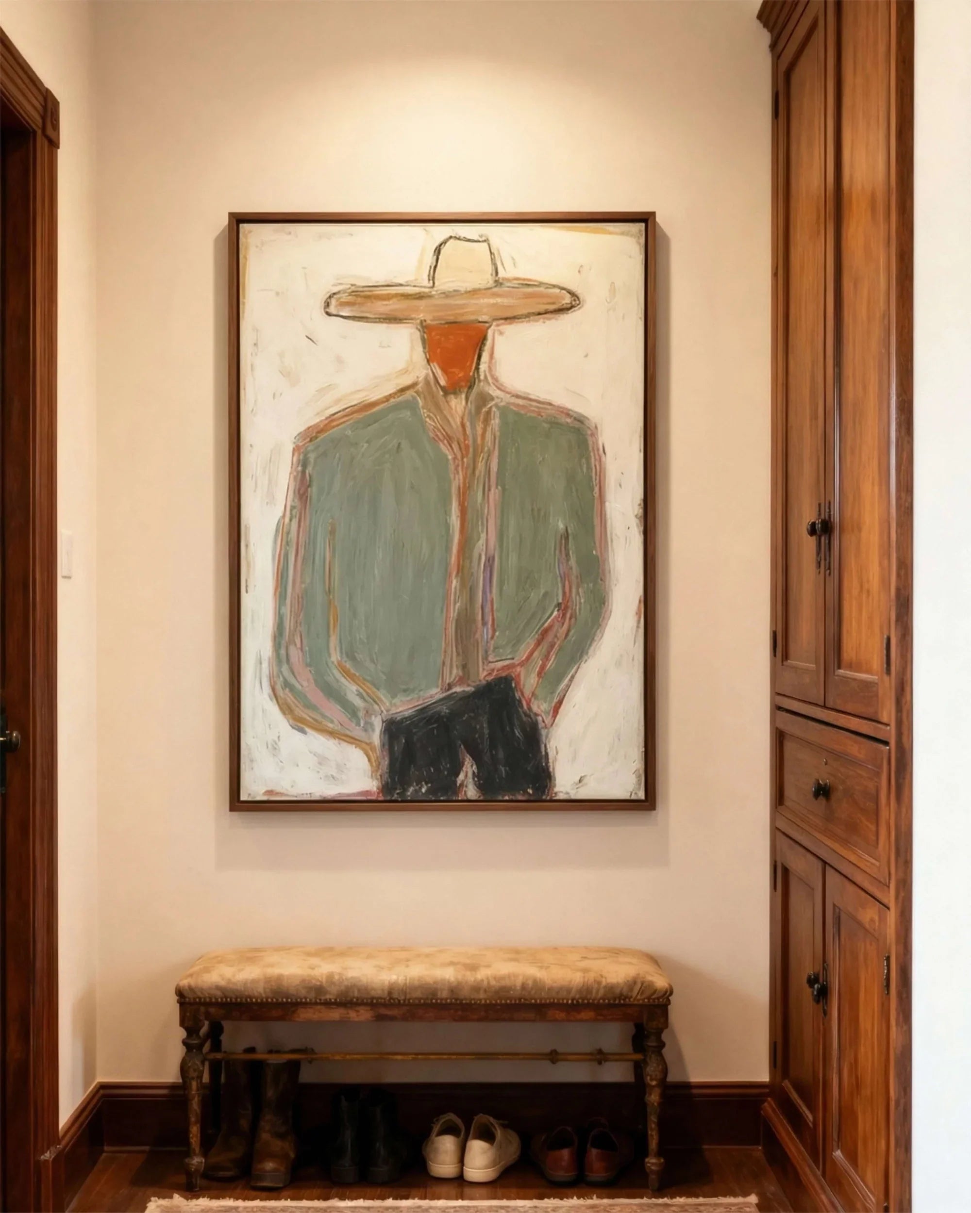 Minimal Cowboy Figure — Original Figurative Art