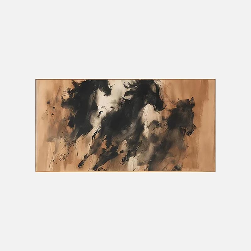 Abstract Three Horses Canvas Wall Art #HA012